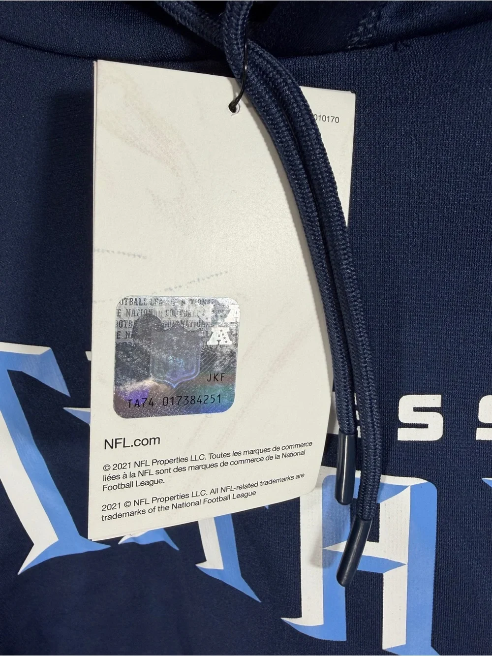 Nike Tennessee Titans Hoodie Mens XL Dri-FIT NFL Pullover Sweatshirt NWT Blue